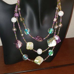 3 tiered colorful necklace